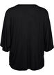 Jerseybluse med albuelange ballongermer, Svart, Packshot image number 1