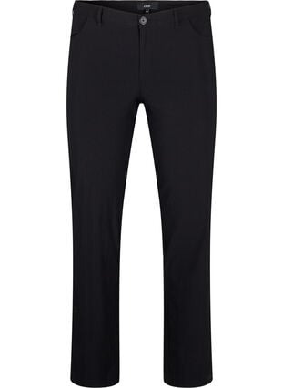 Zizzi Klassisk bukse i viskoseblanding, Svart, Packshot image number 0