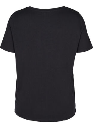 T-skjorte i bomull med nagler, Black w Excla, Packshot image number 1