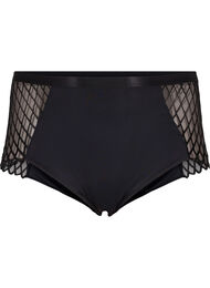 Truse med mesh-detaljer og vanlig midje, Black
