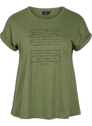 T-skjorte med trykk i økologisk bomull, Four Leaf CloverText