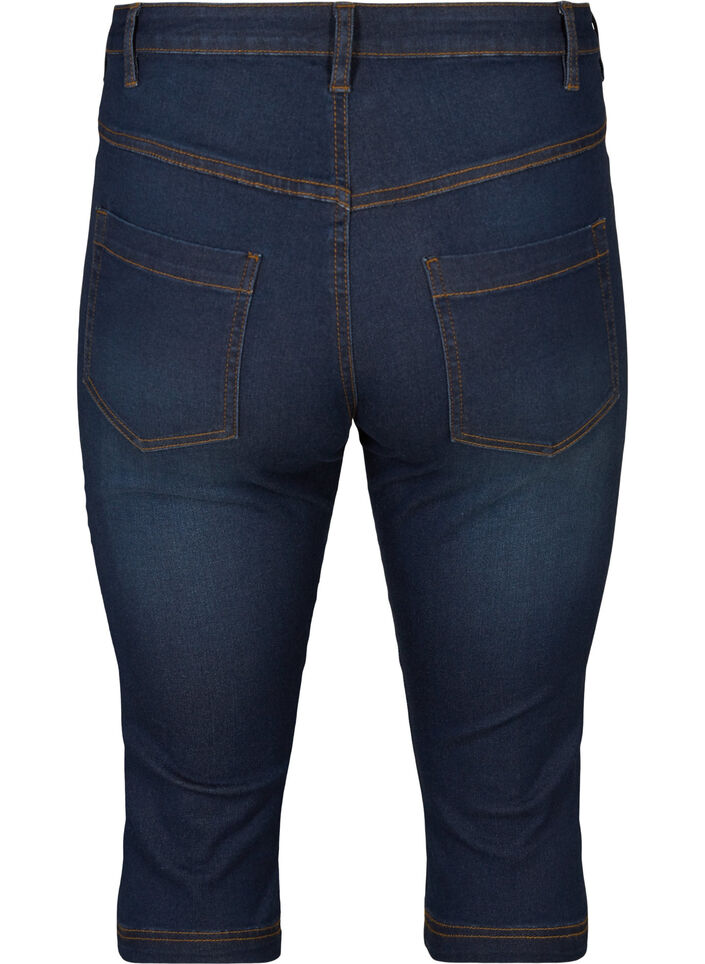 Slim fit Emily caprijeans, Blå, Packshot image number 1