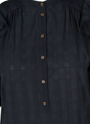 Kjole med 3/4-ermer og knapper, Black Beauty, Packshot image number 3