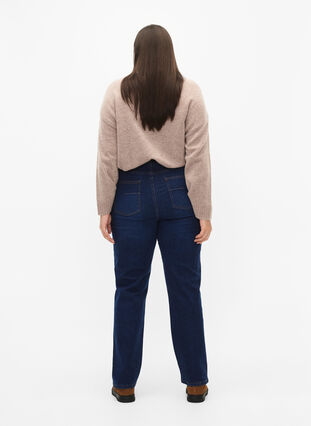 Megan jeans med ekstra høy midje og normal passform, Dark blue, Model image number 1