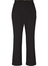 Ensfargede bukser med straight fit, Black