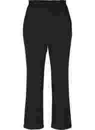 Ensfargede bukser med straight fit, Black
