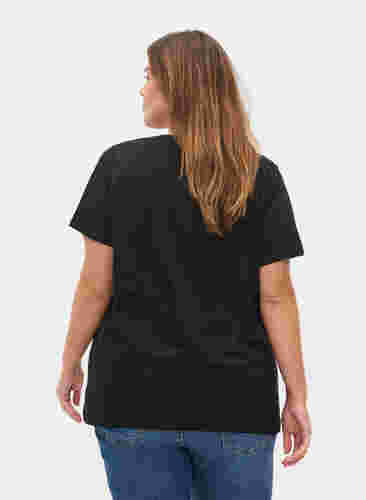 Basis T-skjorter i bomull, 2 stk., Black/Black, Model image number 1