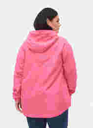 Kort jakke med hette og justerbar bunn, Hot Pink, Model