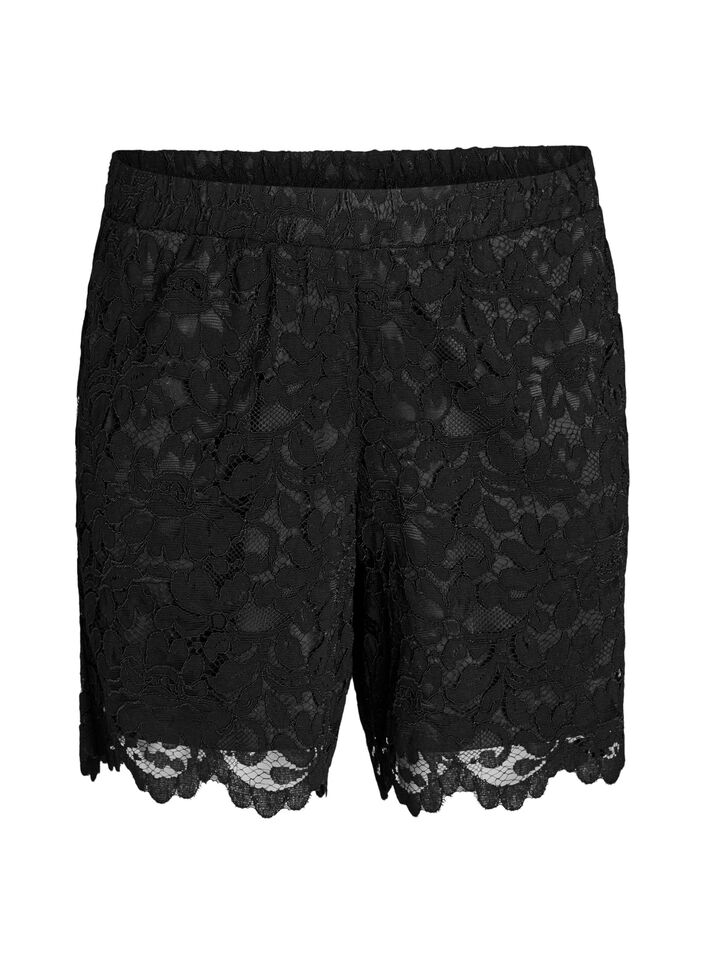 Blonder shorts med h&oslash;y midje og lommer, Svart, Packshot image number 0
