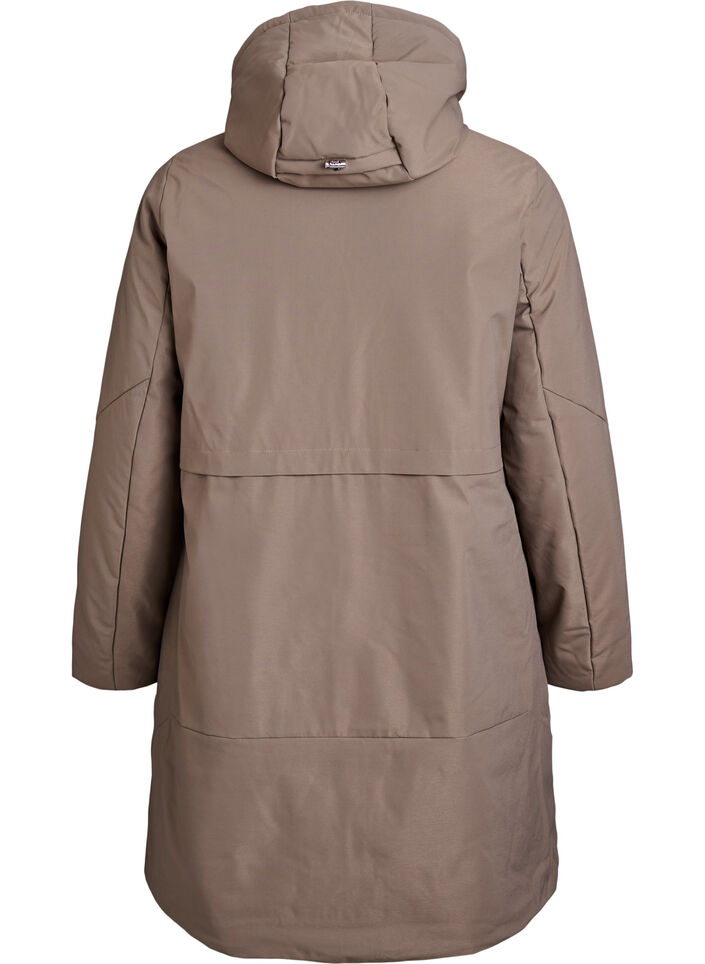 Vinterjakke med justerbar midje, Brun, Packshot image number 1