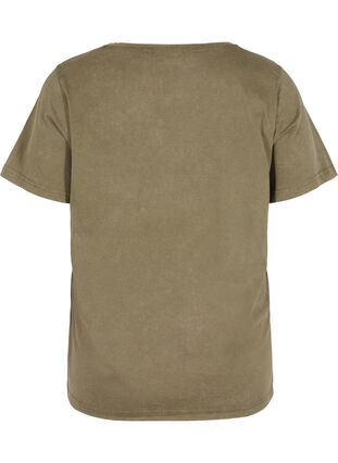 T-skjorte i bomull med trykk, Ivy Green Wash, Packshot image number 1