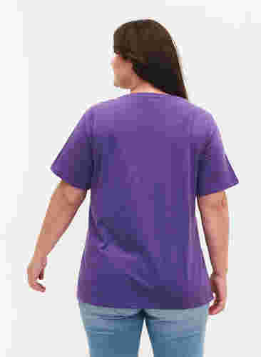 Basis T-skjorter i bomull, 2 stk., Deep Lavender/Black, Model image number 1