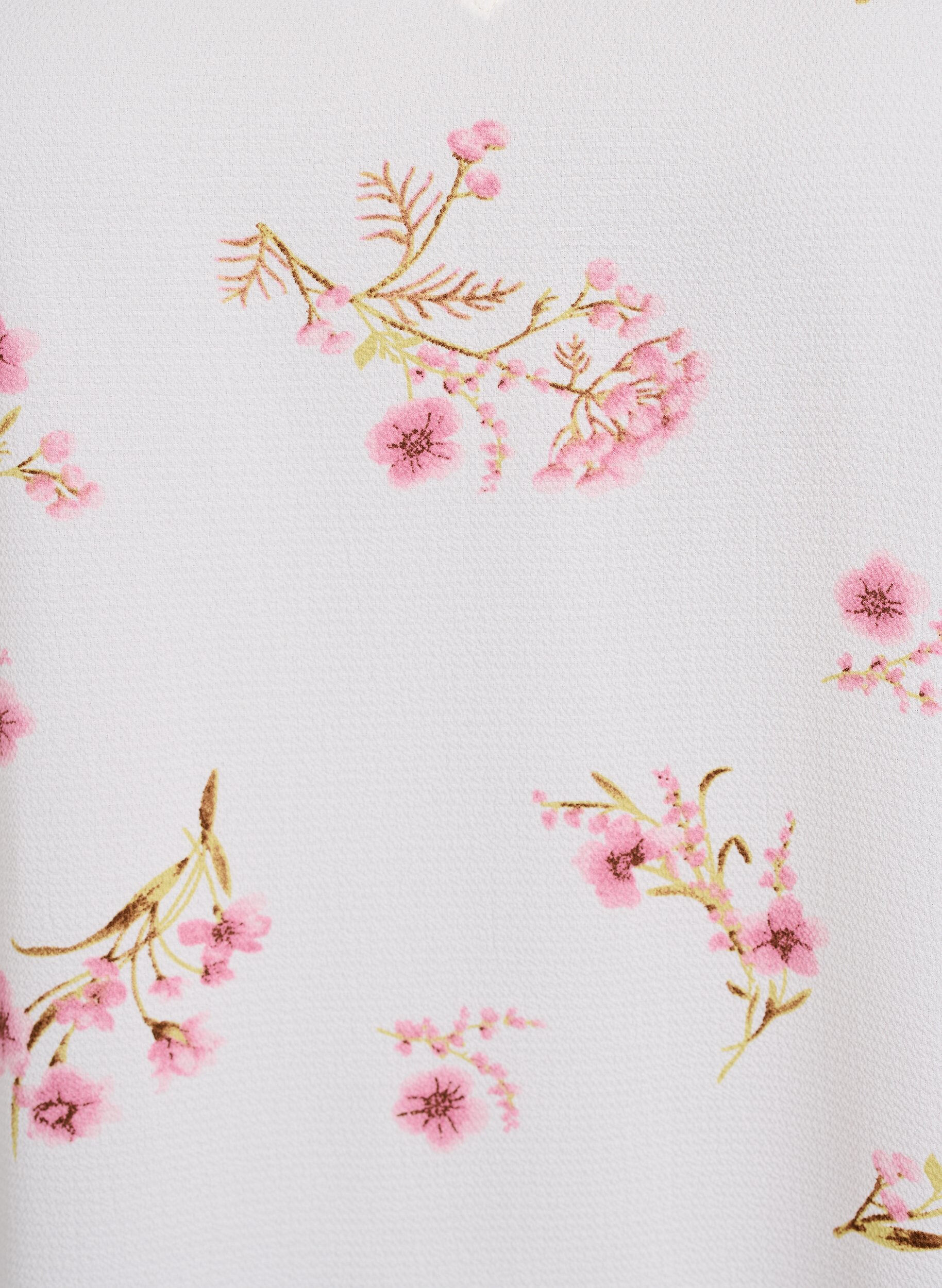 Zizzi Topp med trykk og V-hals, Hvit, Packshot image number 2