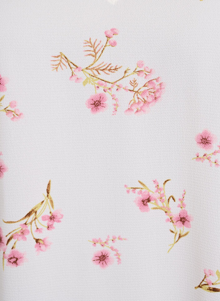 Topp med trykk og V-hals, Hvit, Packshot image number 2