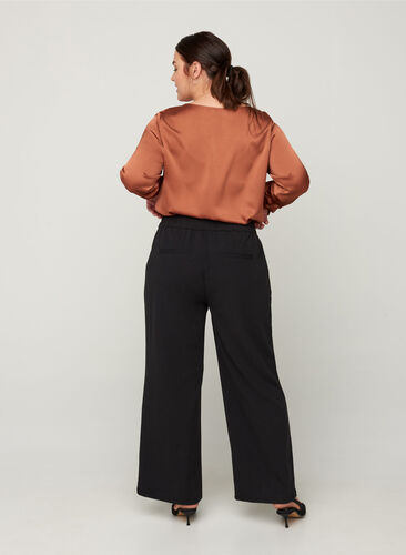 Klassiske ensfargede bukser, Black, Model image number 0