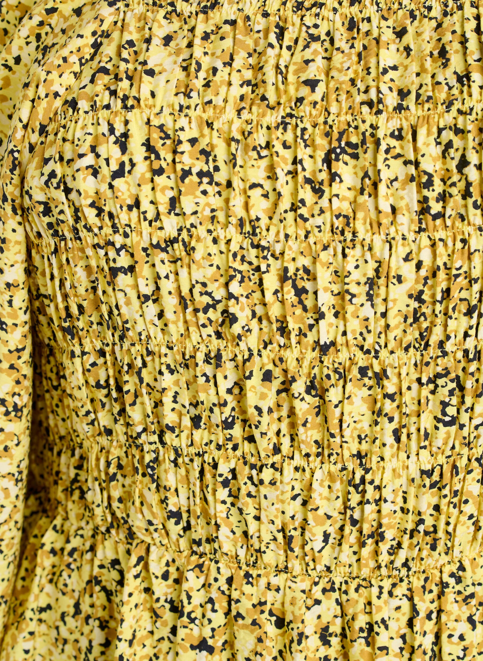 ZizziBluse med smock og firkantet utringning, Gul, Packshot image number 2