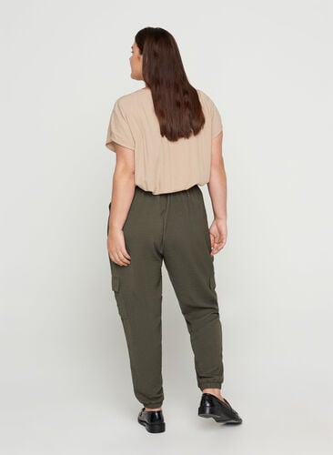 Løse bukser med store lommer, Black Olive, Model image number 1