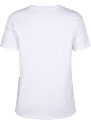 T-skjorte i bomull med teksttrykk, B. White w. Flower, Packshot image number 1
