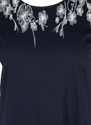 T-skjorte i bomull med mønster øverst, Night Sky FLOWER, Packshot image number 2