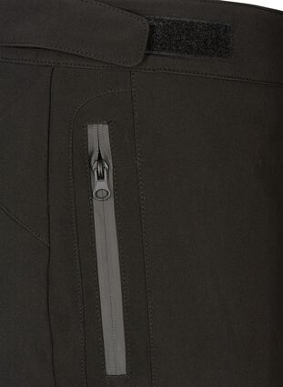 Softshellbukser med borrelås, Black, Packshot image number 3
