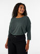 Jersey bluse med 3/4 ermer, Gr&oslash;nn, Model image number 0