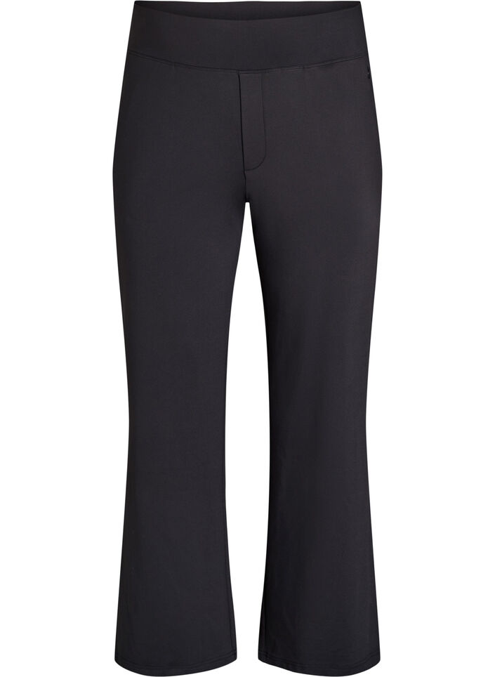Trendy treningsbukser med en lett utsving, Black, Packshot