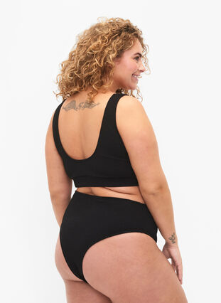 Bikinitruse med en crepet look, Black, Model image number 1