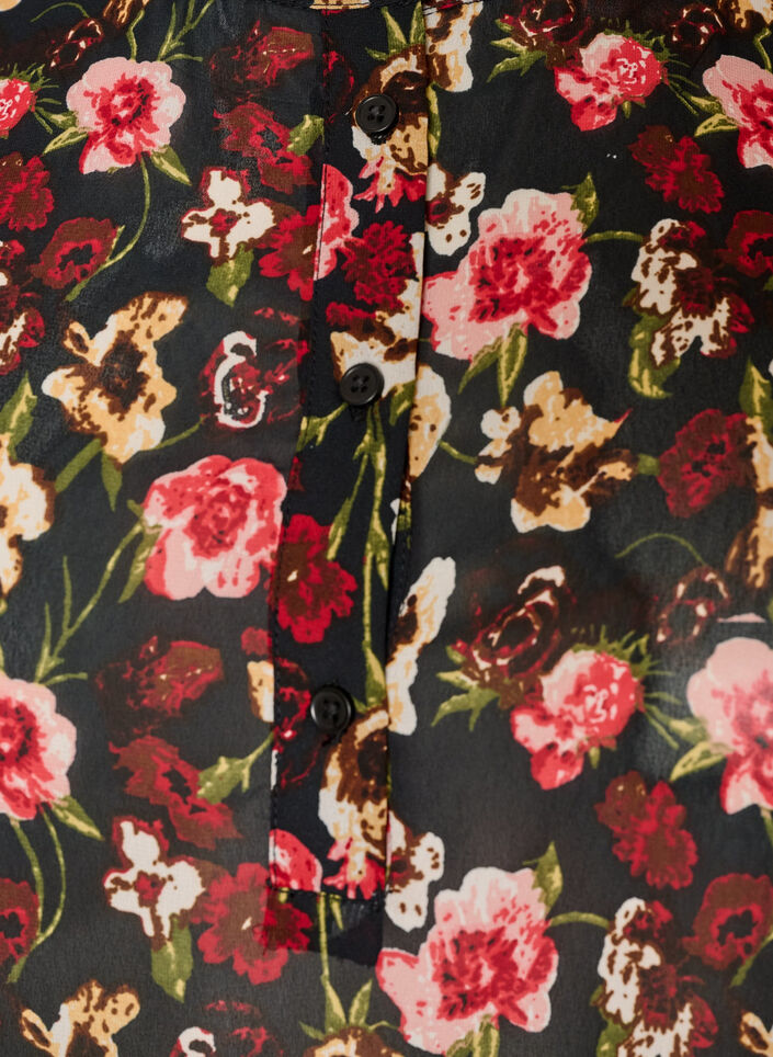 Bluse med heldekkende trykk og kort knappestolpe, Rosa, Packshot image number 2