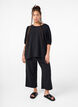 Kortermet bluse med sløyfe bak på ryggen, Black, Model image number 3