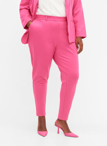 Enkel blazer med knapp og pyntelommer, Shocking Pink, Model image number 2