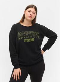 Genser med sporty trykk , Black, Model