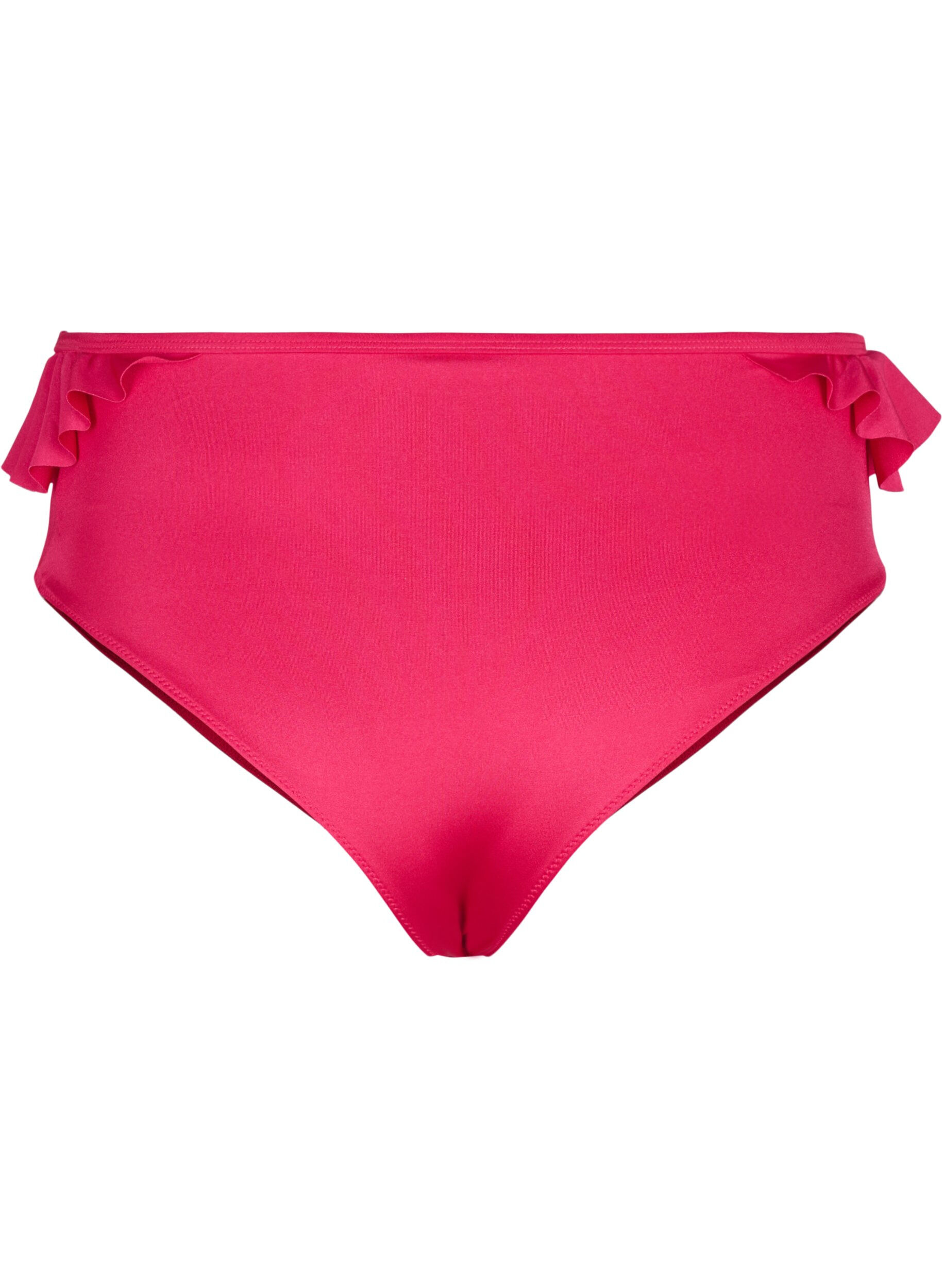 Zizzi Bikinitruse med volanger, Rosa, Packshot image number 1