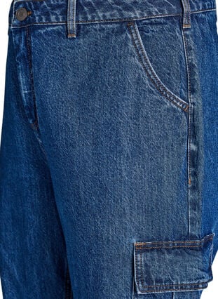 Zizzi Høymidjede cargojeans, Blue Denim, Packshot image number 2