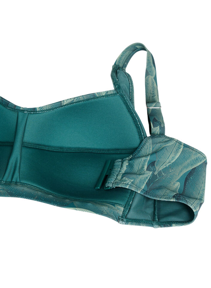 Polstret bikinioverdel med trykk, Grønn, Packshot image number 3
