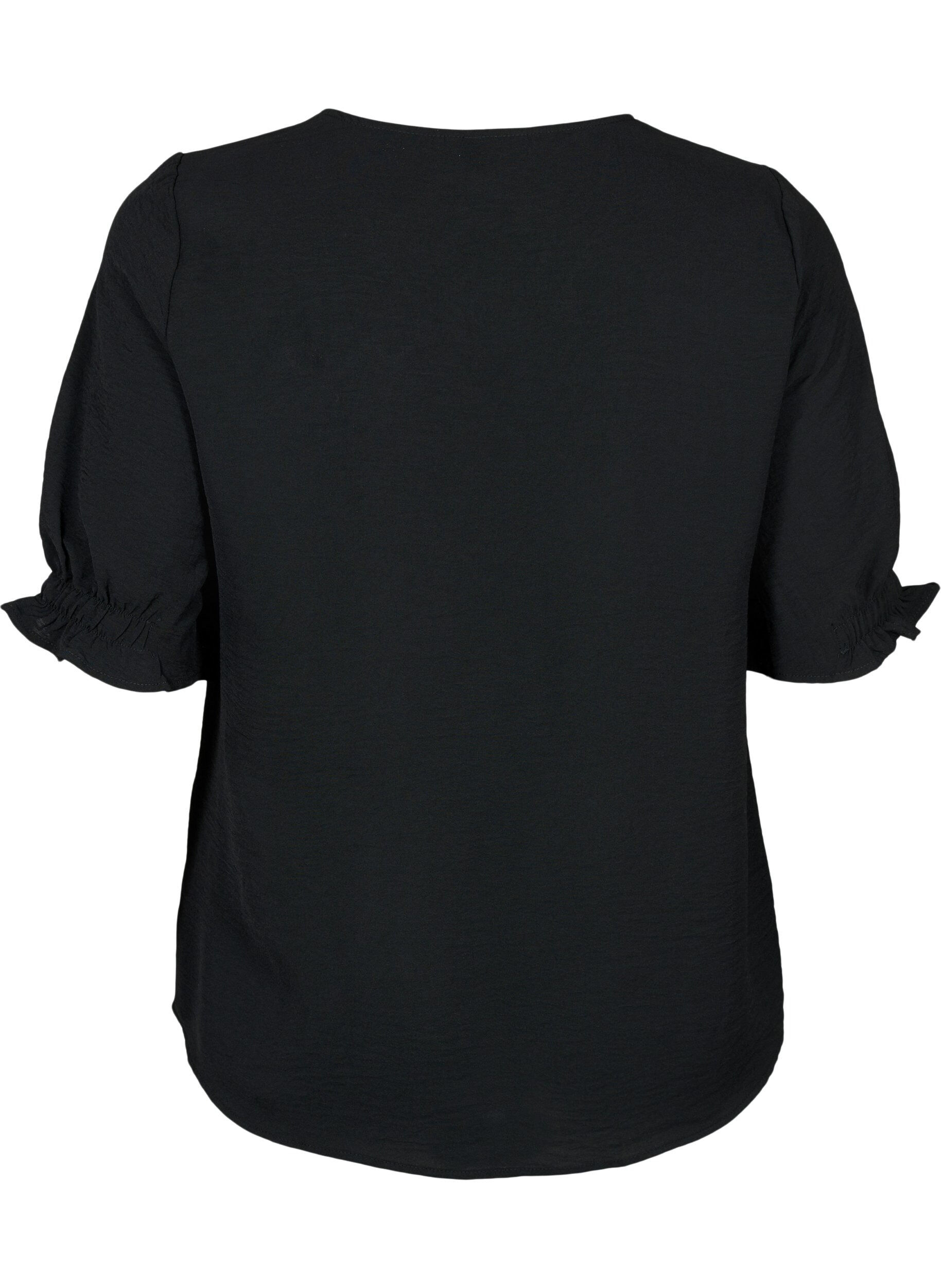 ZizziBluse med V-hals , Black, Packshot image number 1