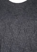 Strikket genser med hullmønster, Dark Grey Melange, Packshot image number 2