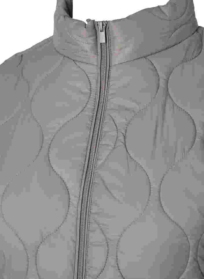Quiltet jakke med glidelås og lommer, Moon Rock, Packshot image number 2