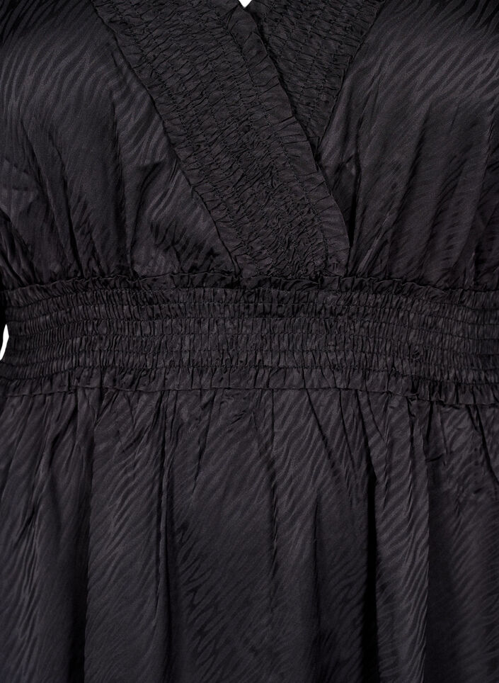 Kort kjole med smock-detaljer, Svart, Packshot image number 2