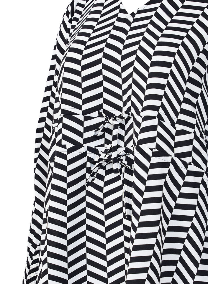 Kjole med knytebelter i midjen, Svart, Packshot image number 2