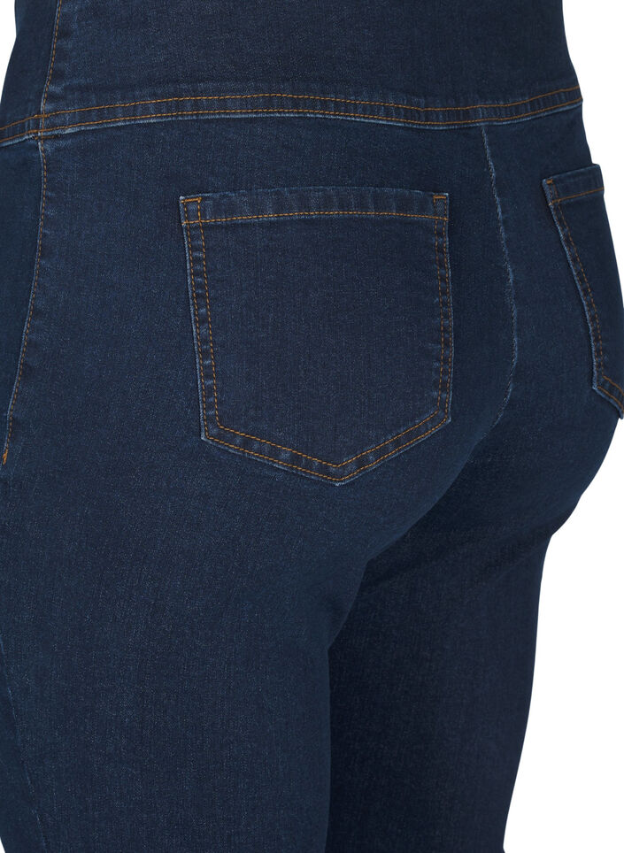 Elastiske jeggings med høy midje, Blå, Packshot image number 3