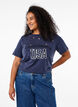 T-skjorte med maljer og trykk, Navy Washed , Model image number 0