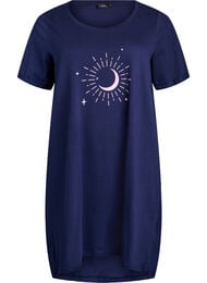 Kortermet nattkjole i økologisk bomull, Peacoat Moon