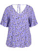 Blomstrete viskosebluse med snøredetalj, Lilac Flower Print, Packshot image number 0