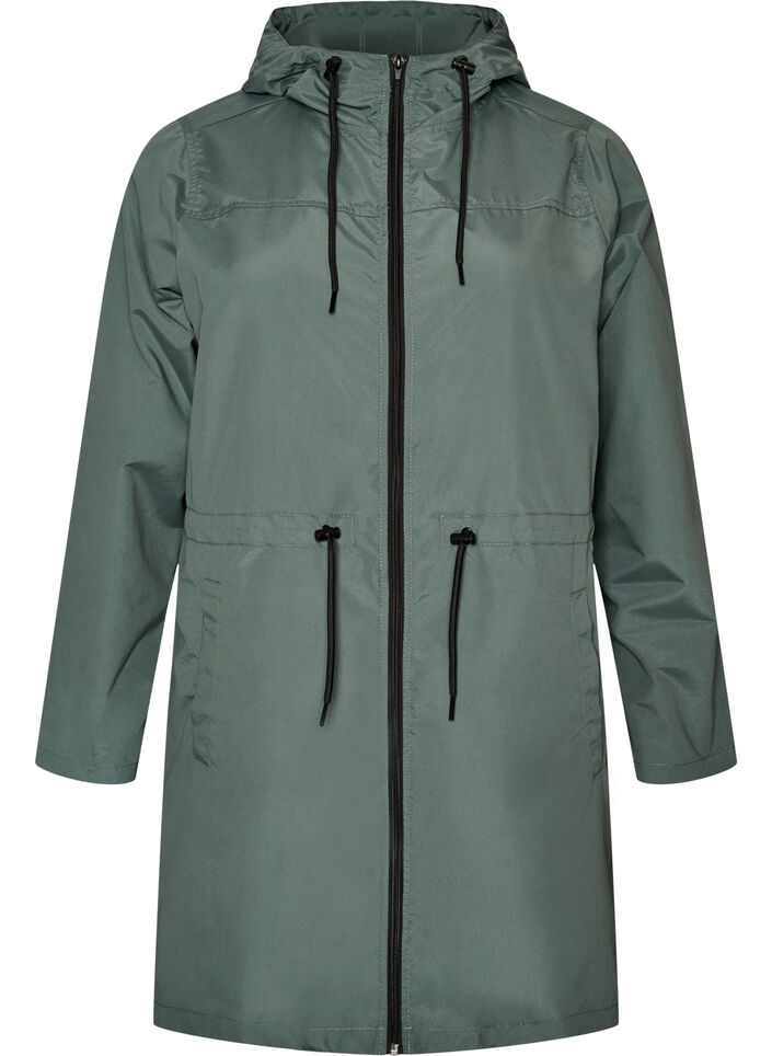 Lett parkas med hette, Gr&oslash;nn, Packshot image number 0
