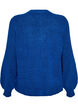 Cardigan i myk strikk med gullfargede knapper, Turkis, Packshot image number 1