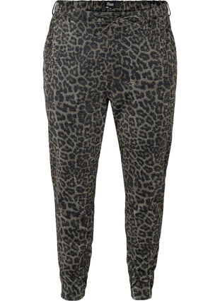Cropped Maddison bukser med glitter og leopardmønster, Lurex Leo, Packshot image number 0