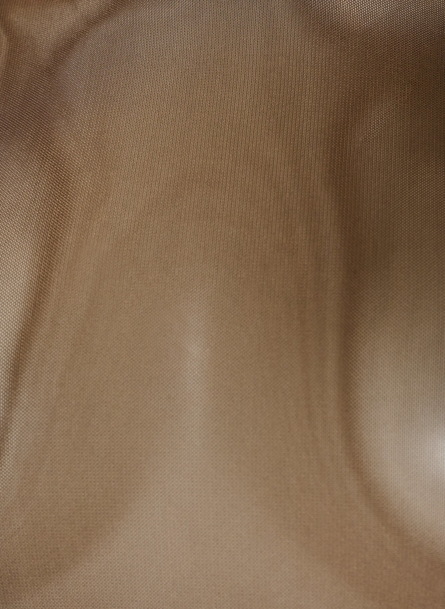 ZizziBluse i mesh med lange ermer, Brun, Packshot image number 2