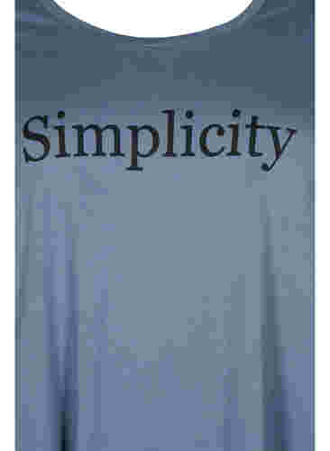 Kortermet nattkjole i bomull med trykk, Grey W. Simplicity, Packshot image number 2