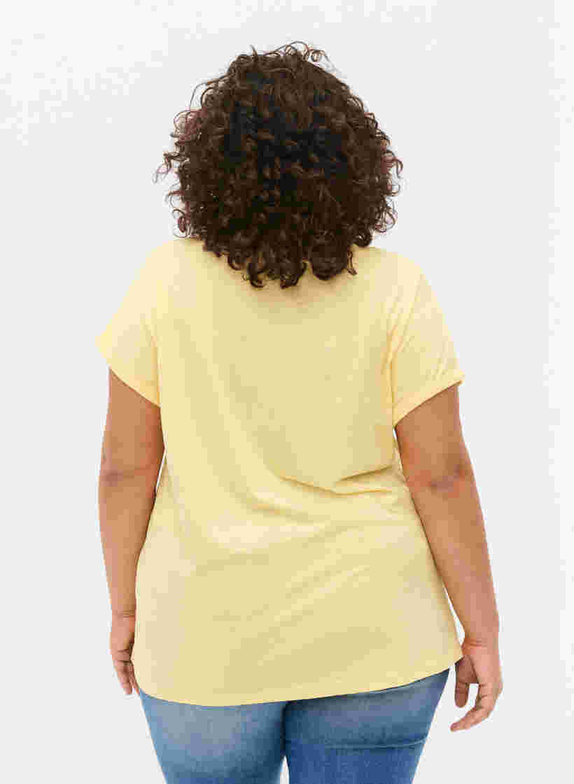 Kortermet T-skjorte i bomullsblanding, Popcorn, Model image number 1
