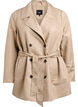 Kort trenchcoat med belte, Beige, Packshot image number 0